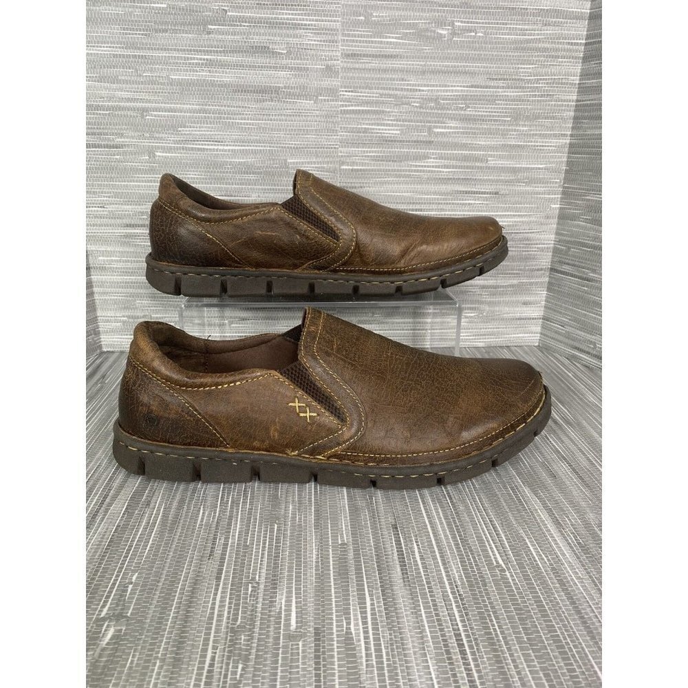 Born Mens Sawyer Loafer Slip-On Leather Dark‎ Brown Size 14